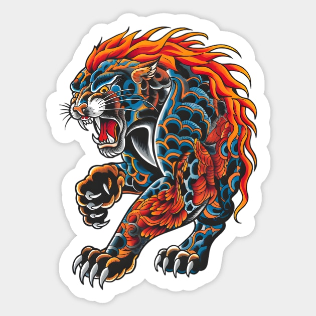 Panther Tattoo Sticker by animegirlnft